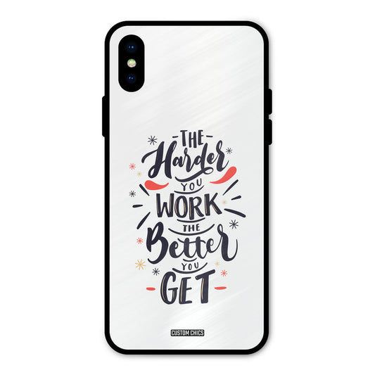 Harder Work iPhone X Mobile Back Cover - Typography PrintShield Case