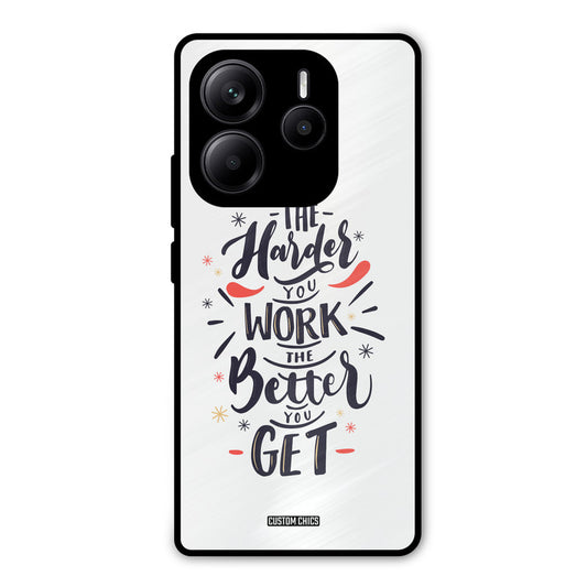 Harder Work Redmi Note 14 Mobile Back Cover - Typography PrintShield Case