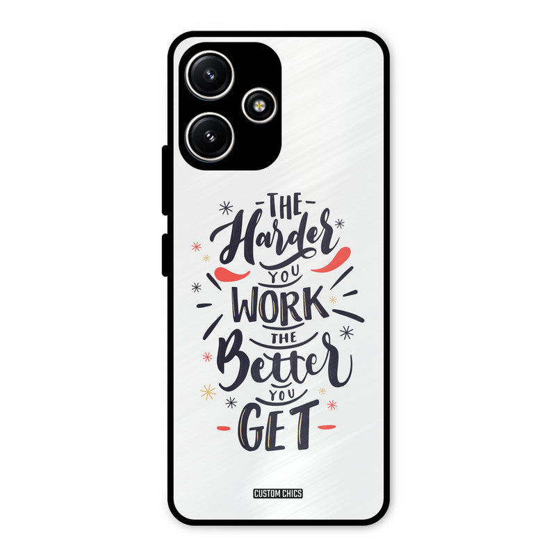 Harder Work Redmi 12 5G Mobile Back Cover - Typography PrintShield Case