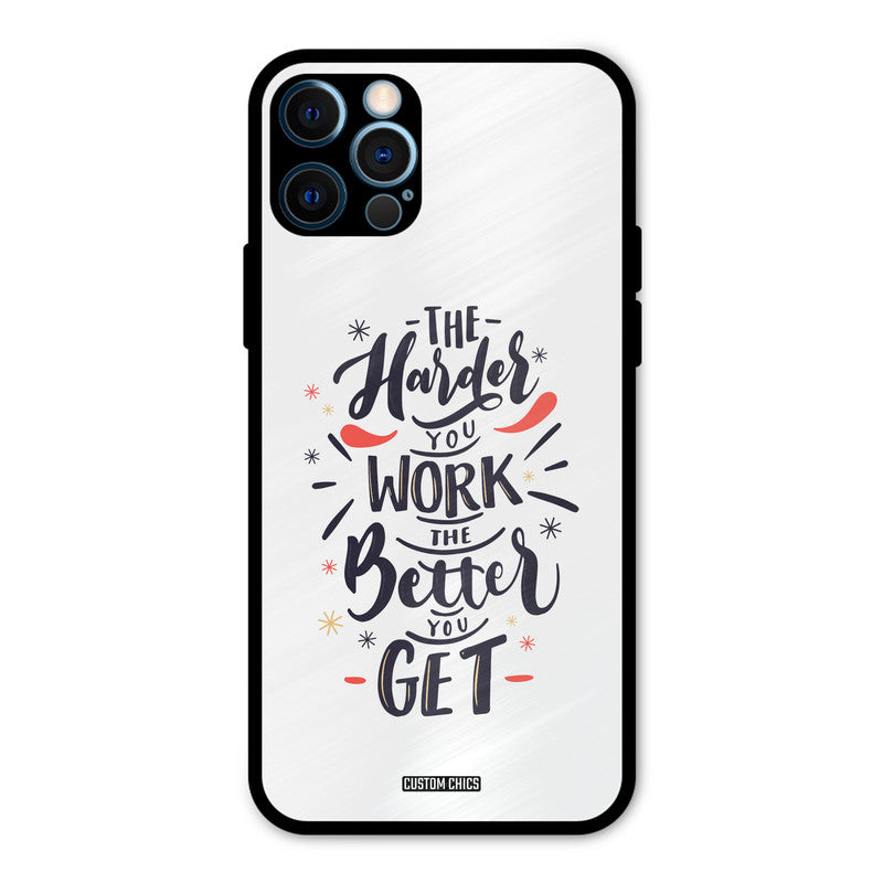 Harder Work iPhone 12 Pro Mobile Back Cover - Typography PrintShield Case