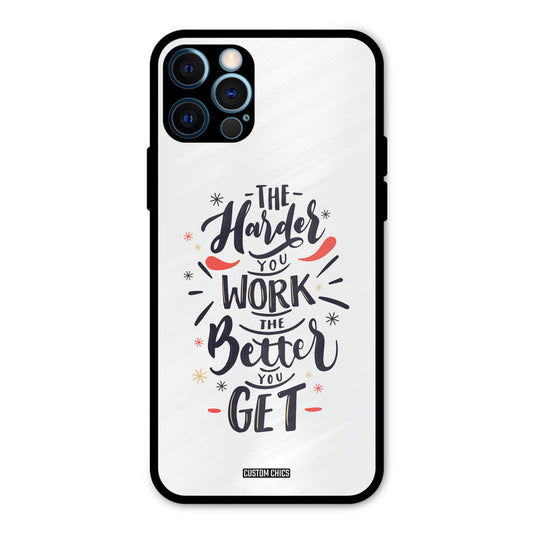 Harder Work iPhone 12 Pro Mobile Back Cover - Typography PrintShield Case