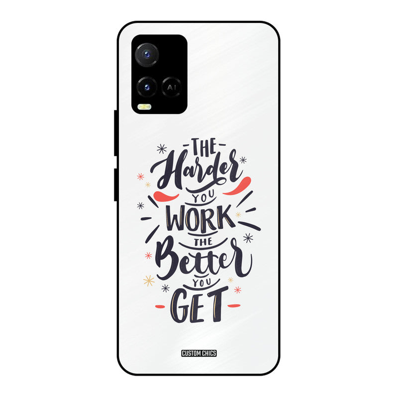 Harder Work Vivo Y33s Mobile Back Cover - Typography PrintShield Case
