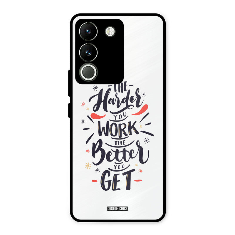 Harder Work Vivo Y200 Mobile Back Cover - Typography PrintShield Case