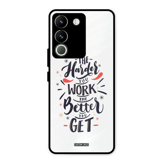 Harder Work Vivo Y200 Mobile Back Cover - Typography PrintShield Case