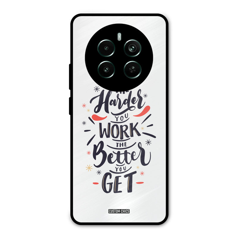 Harder Work Realme 12 Plus Mobile Back Cover - Typography PrintShield Case