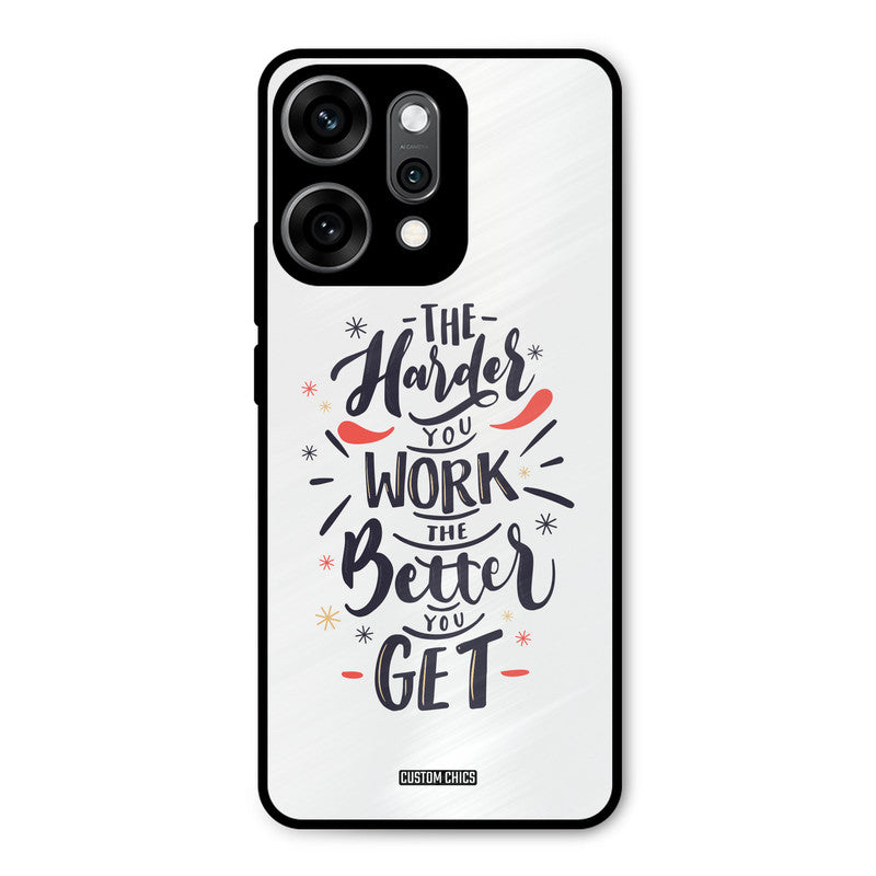 Harder Work Oppo Reno 14 Pro Mobile Back Cover - Typography PrintShield Case
