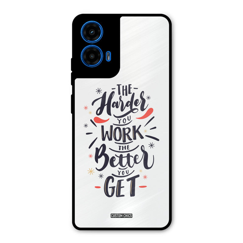 Harder Work Moto G45 Mobile Back Cover - Typography PrintShield Case