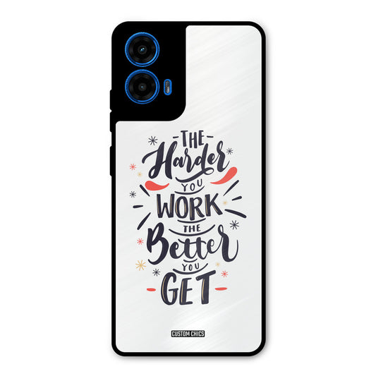 Harder Work Moto G45 Mobile Back Cover - Typography PrintShield Case