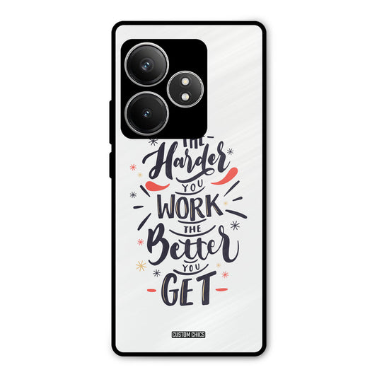 Harder Work Realme GT 6T Mobile Back Cover - Typography PrintShield Case