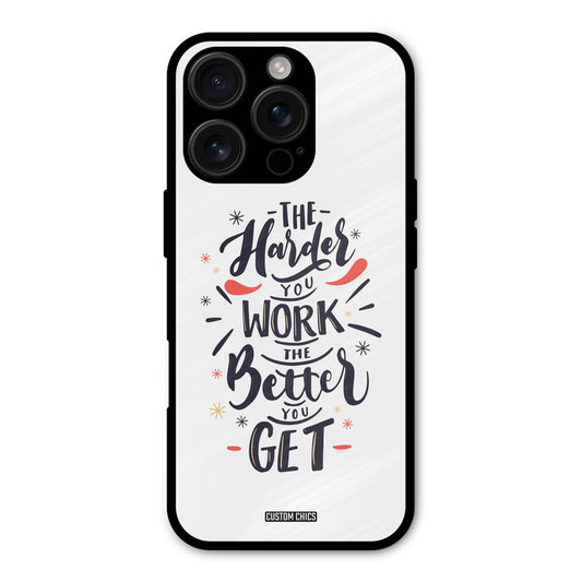Harder Work iPhone 16 Pro Max Mobile Back Cover - Typography PrintShield Case