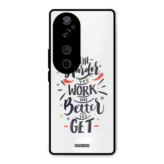 Harder Work Vivo V40 Mobile Back Cover - Typography PrintShield Case
