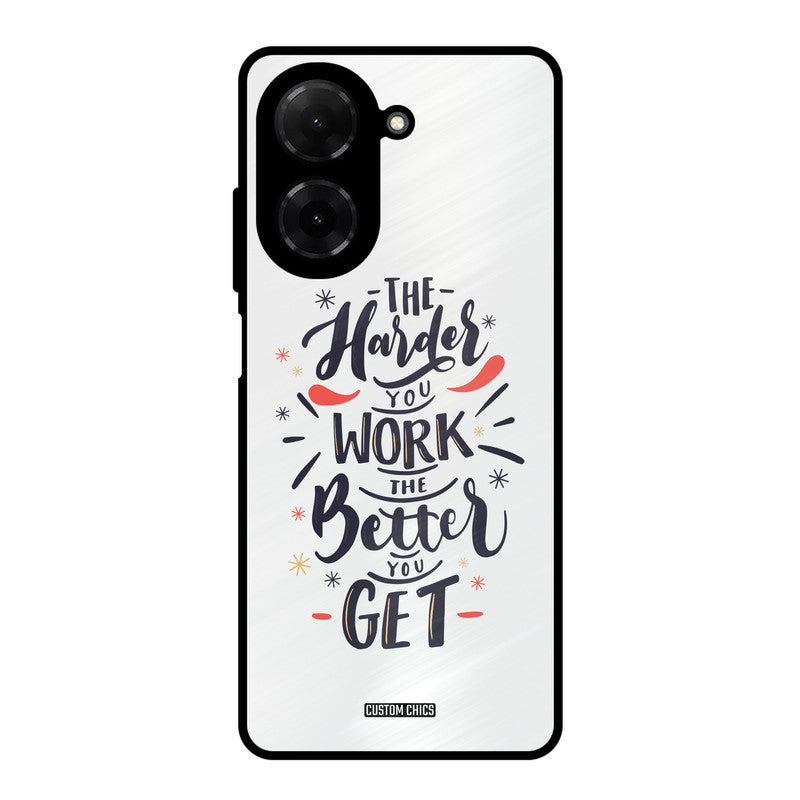 Harder Work Poco C71 Mobile Back Cover - Typography PrintShield Case