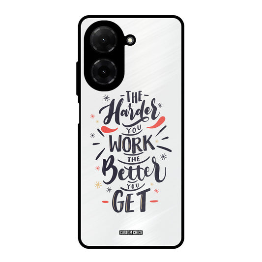 Harder Work Poco C71 Mobile Back Cover - Typography PrintShield Case