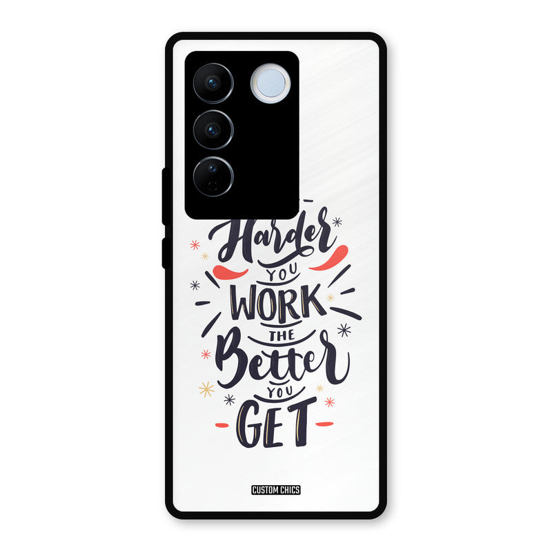 Harder Work Vivo V27 Pro Mobile Back Cover - Typography PrintShield Case