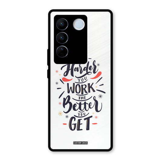 Harder Work Vivo V27 Pro Mobile Back Cover - Typography PrintShield Case