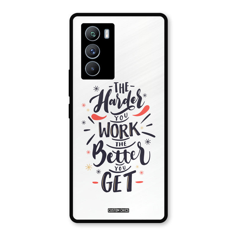 Harder Work iQOO 9SE Mobile Back Cover - Typography PrintShield Case