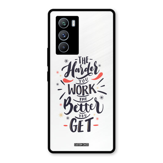 Harder Work iQOO 9SE Mobile Back Cover - Typography PrintShield Case