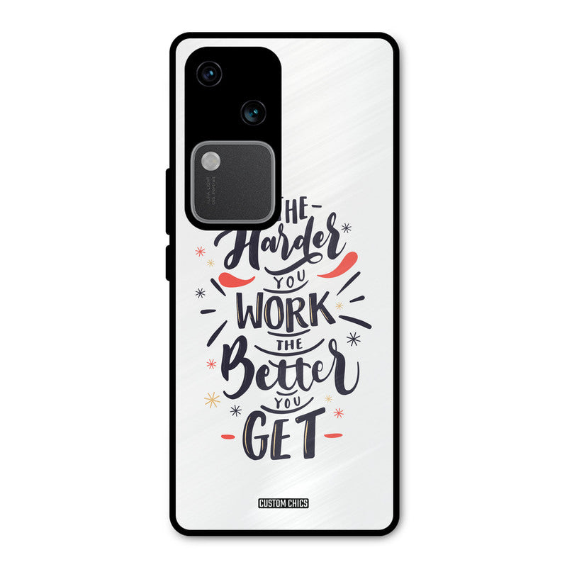 Harder Work Vivo V30 Mobile Back Cover - Typography PrintShield Case