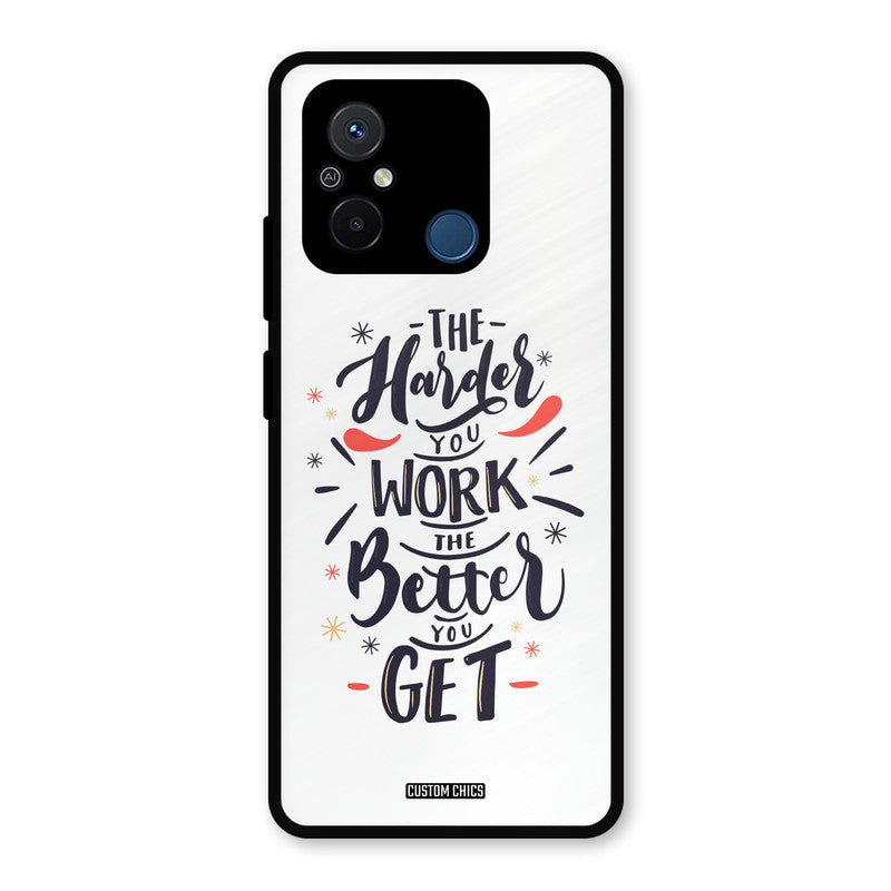 Harder Work Redmi 12c Mobile Back Cover - Typography PrintShield Case