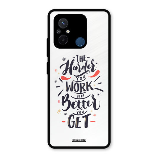 Harder Work Redmi 12c Mobile Back Cover - Typography PrintShield Case