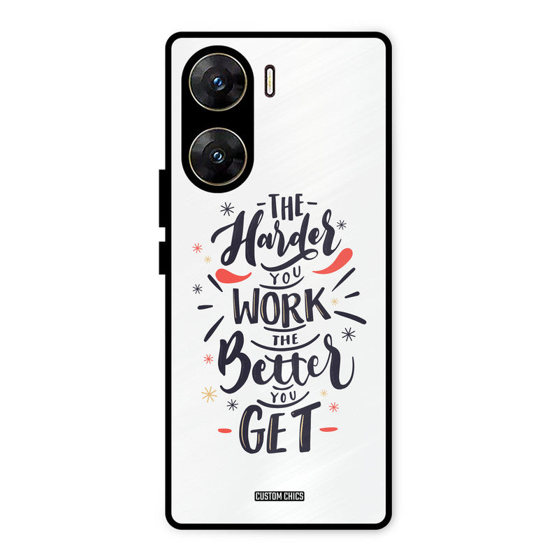 Harder Work Vivo V29e Mobile Back Cover - Typography PrintShield Case