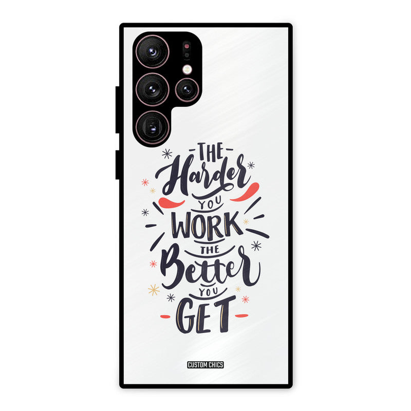 Harder Work Samsung Galaxy S22 Ultra Mobile Back Cover - Typography PrintShield Case