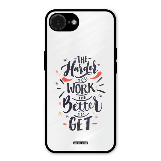 Harder Work iPhone 16e Mobile Back Cover - Typography PrintShield Case