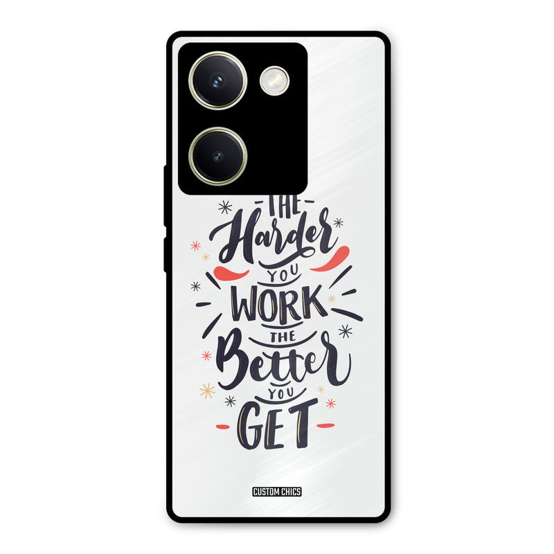Harder Work Vivo Y200 Pro Mobile Back Cover - Typography PrintShield Case