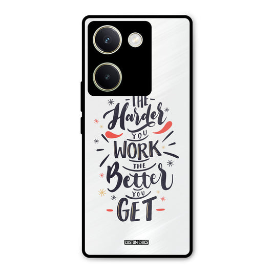 Harder Work Vivo Y200 Pro Mobile Back Cover - Typography PrintShield Case