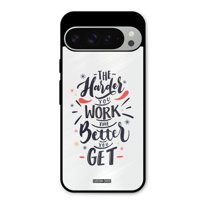 Harder Work Google Pixel 9 Pro XL Mobile Back Cover - Typography PrintShield Case