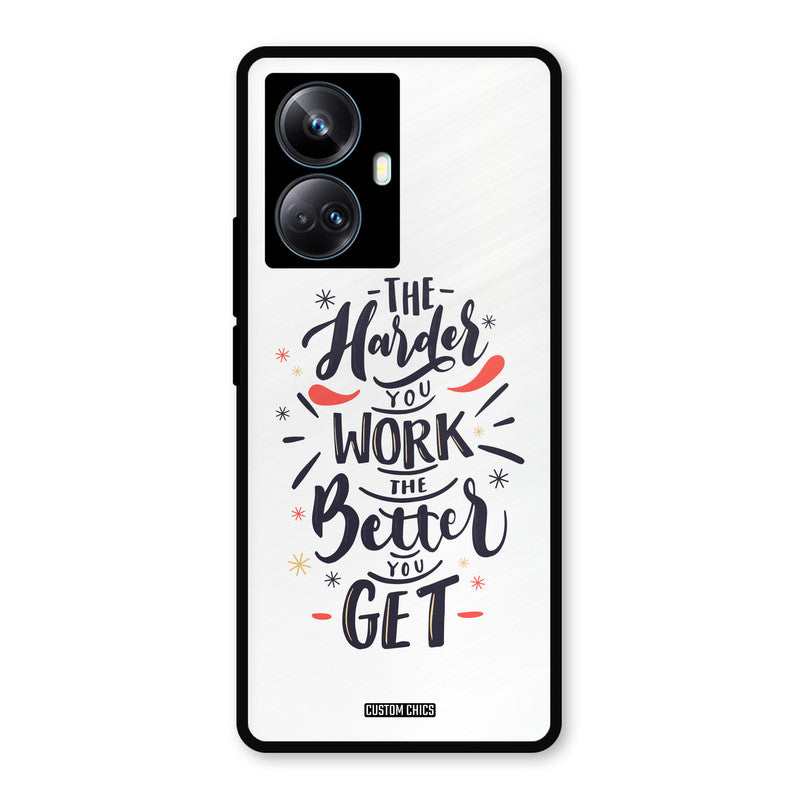 Harder Work Realme 10 Pro Plus Mobile Back Cover - Typography PrintShield Case