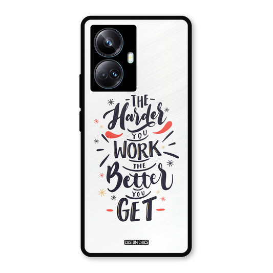 Harder Work Realme 10 Pro Plus Mobile Back Cover - Typography PrintShield Case