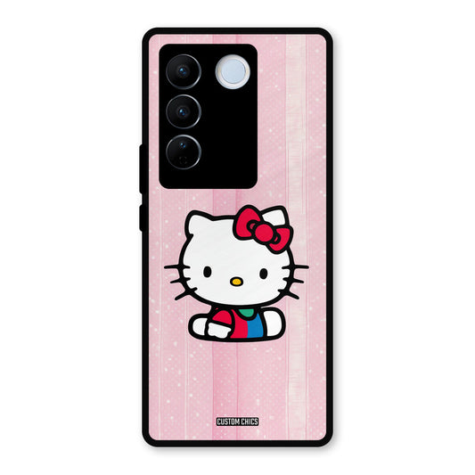 Helo Cute Kitten Vivo V27 Pro Mobile Back Cover - Cute PrintShield Case