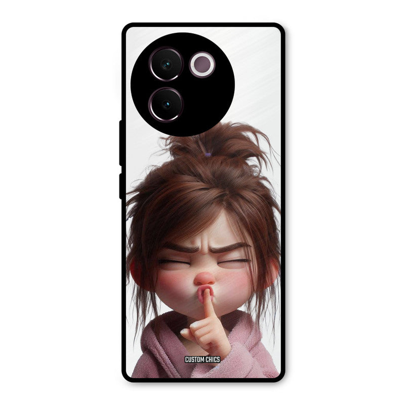 Keep Quite Vivo V30e Mobile Back Cover - Cute PrintShield Case