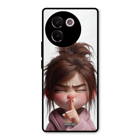 Keep Quite Vivo V30e Mobile Back Cover - Cute PrintShield Case
