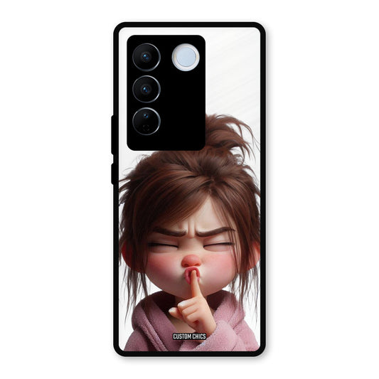 Keep Quite Vivo V27 Pro Mobile Back Cover - Cute PrintShield Case
