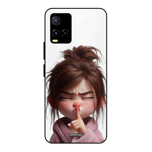 Keep Quite Vivo Y33s Mobile Back Cover - Cute PrintShield Case