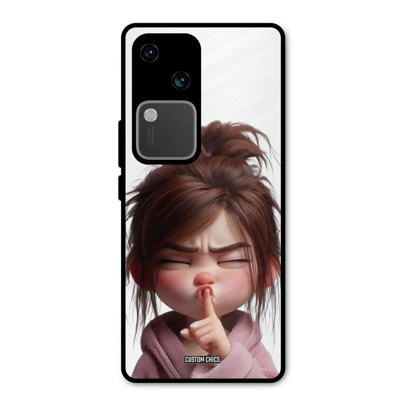 Keep Quite Vivo V30 Mobile Back Cover - Cute PrintShield Case