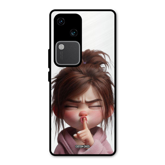 Keep Quite Vivo V30 Mobile Back Cover - Cute PrintShield Case
