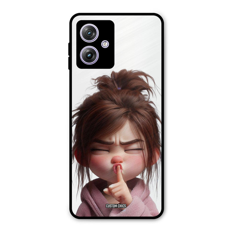 Keep Quite Moto G54 Mobile Back Cover - Cute PrintShield Case