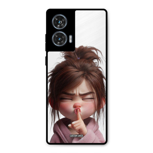 Keep Quite Moto G96 Mobile Back Cover - Cute PrintShield Case