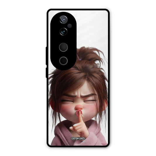 Keep Quite Vivo V40 Mobile Back Cover - Cute PrintShield Case