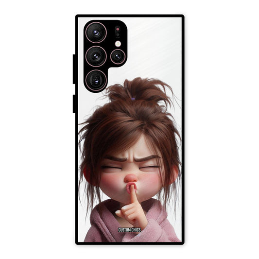 Keep Quite Samsung Galaxy S22 Ultra Mobile Back Cover - Cute PrintShield Case