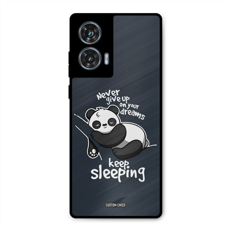 Keep Sleeping Moto G96 Mobile Back Cover - Typography PrintShield Case
