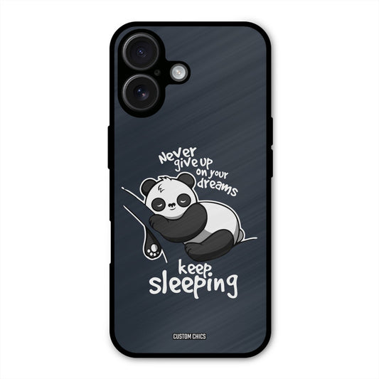 Keep Sleeping iPhone 16 Plus Mobile Back Cover - Typography PrintShield Case