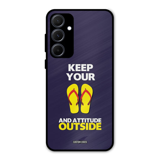 Keep Your Feet Outside Samsung Galaxy A35 5G Mobile Back Cover - Typography PrintShield Case