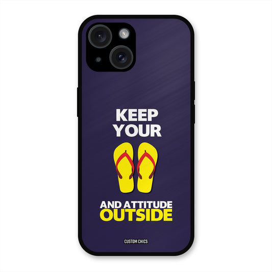 Keep Your Feet Outside iPhone 15 Plus Mobile Back Cover - Typography PrintShield Case