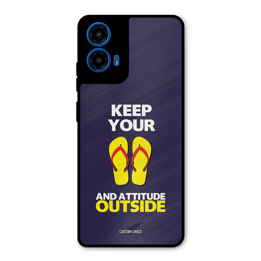 Keep Your Feet Outside Moto G45 Mobile Back Cover - Typography PrintShield Case