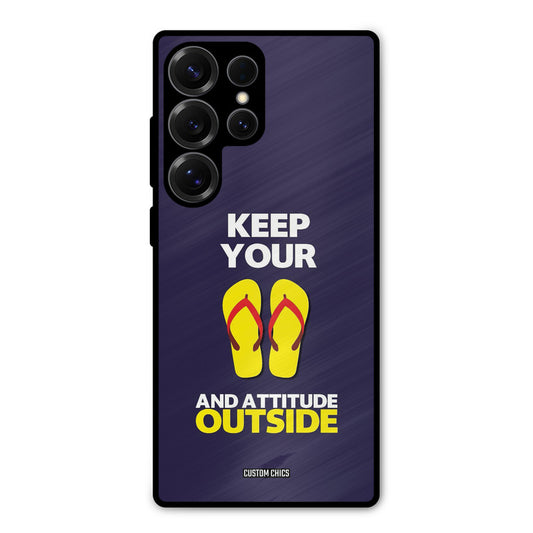 Keep Your Feet Outside Samsung Galaxy S25 Ultra Mobile Back Cover - Typography PrintShield Case