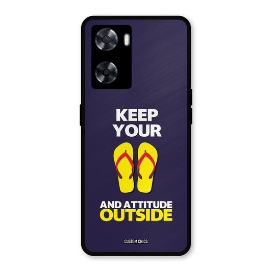 Keep Your Feet Outside Oppo A57 2022 Mobile Back Cover - Typography PrintShield Case